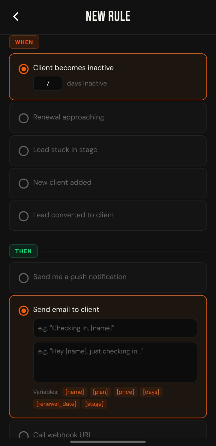 Automation rule